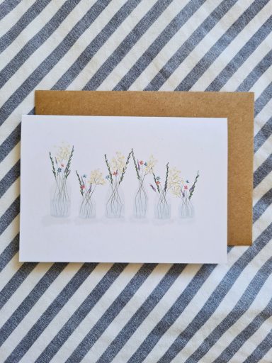 Flowers in Jars Greetings Card - £3