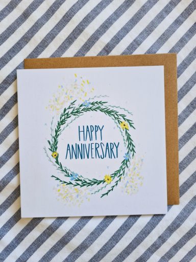 Happy Anniversary - Summer Wreath Greetings Card £3