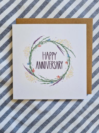 Happy Anniversary - Spring Wreath Greetings Card £3 SOLD OUT