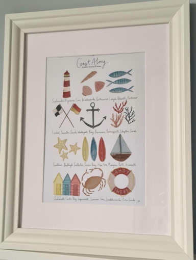 Cost Along The Beaches of Devon and Cornwall Print A4 £10