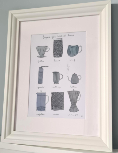 Beyond Your Wildest Beans Coffee Print A4 £10