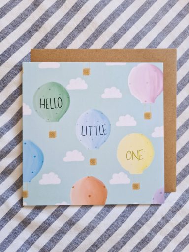 Hello Little One Hot Air Balloons Greetings Card £3